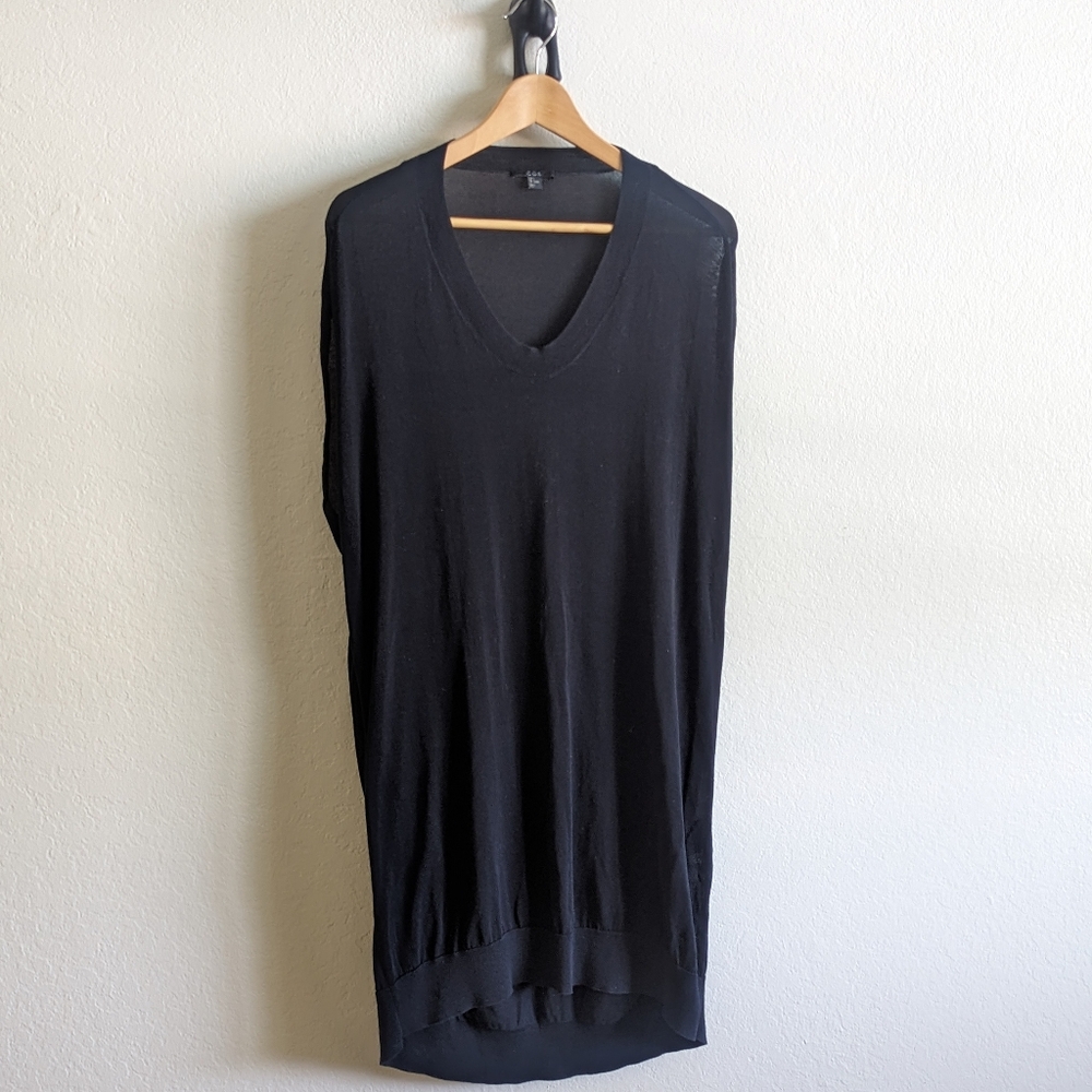 Cos Black Shirred dress S size